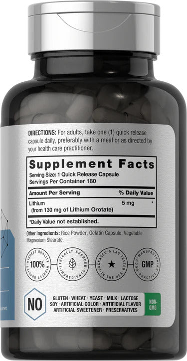 Horbaach Lithium Orotate 130mg 180 Capsules - Görsel 3