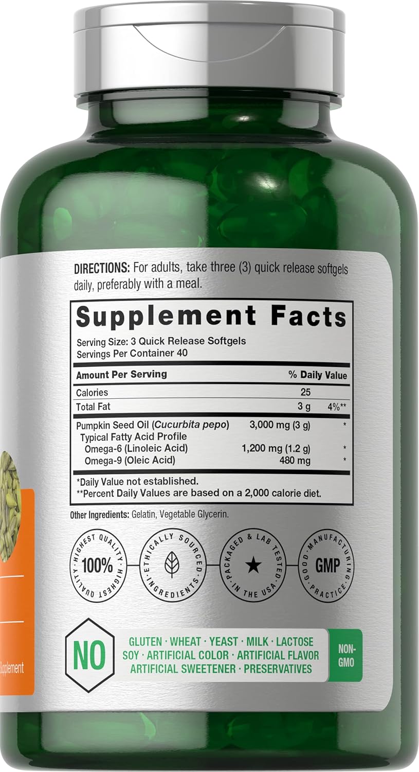 Horbäach Pumpkin Seed Oil 3000mg 120 Softgel - Görsel 4