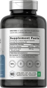 Horbäach Stabilized Alpha Lipoic Acid with Biotin Optimizer 600mg 240 Caps - Görsel 2