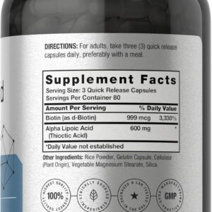 Horbäach Stabilized Alpha Lipoic Acid with Biotin Optimizer 600mg 240 Caps