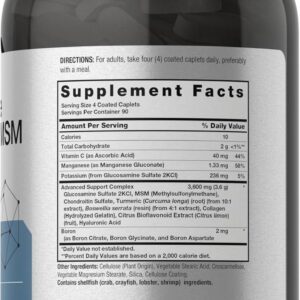 Horbäach Glucosamine Chondroitin MSM 3600 mg 360 Caplets Advanced Formula with Turmeric