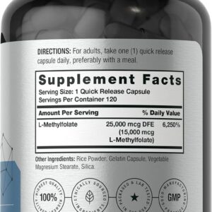 Horbaach L-Methylfolate MTHF 15000mcg 120 Caps