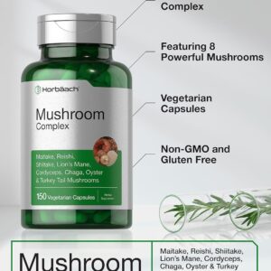 Horbaach Mushroom Complex Reishi, Chaga, Lions Mane 150 Caps