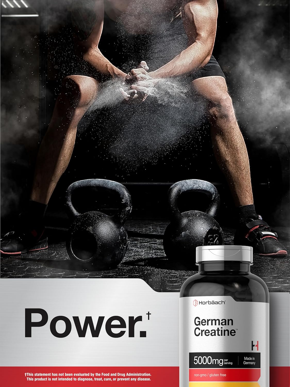Horbaach German Creatine Monohydrate 5000mg per serving 250 Caps - 50 Servis - Görsel 3