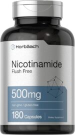 Horbäach Nicotinamide B3 Niacin Flush Free Niacinamide 500mg 180 Caps