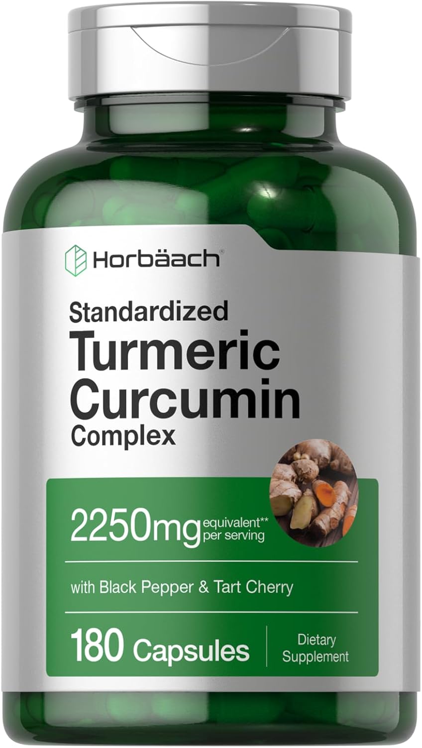 Horbäach Turmeric Curcumin Tart Cherry Olive Leaf 180 Caps