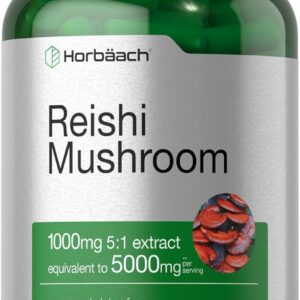 Horbäach Reishi Mushroom 1000mg 5:1 Extract 200 Caps