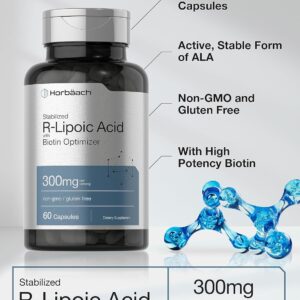 Horbäach Stabilized R-Lipoic Acid Biotin Optimizer Na-RALA 300mg 60 Caps