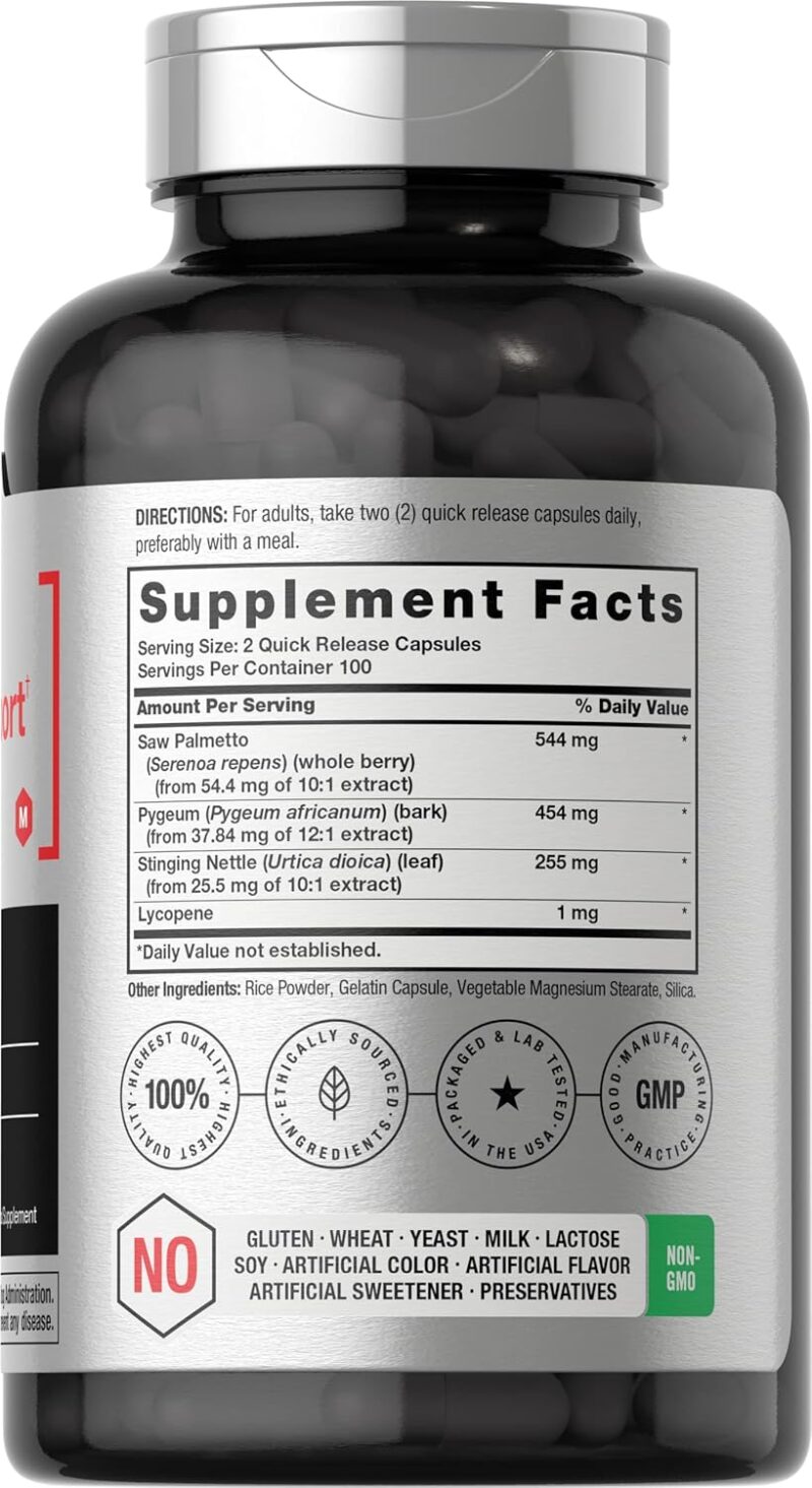 Horbaach Prostate Support for Men Saw Palmetto, Pygeum, Stinging Nettle 200 Cap - Görsel 4
