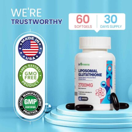 inGreens Liposomal Glutathione Phosphatidylcholine Glycine Resveratrol 2700 mg 60 Softgels
