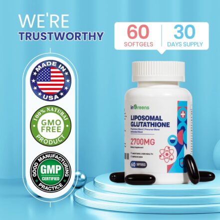 inGreens Liposomal Glutathione Phosphatidylcholine Glycine Resveratrol 2700 mg 60 Softgels