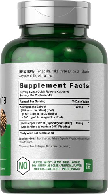 Horbaach Ashwagandha Supplement 4500mg 10:1 Extract 120 Kapsül - Görsel 2