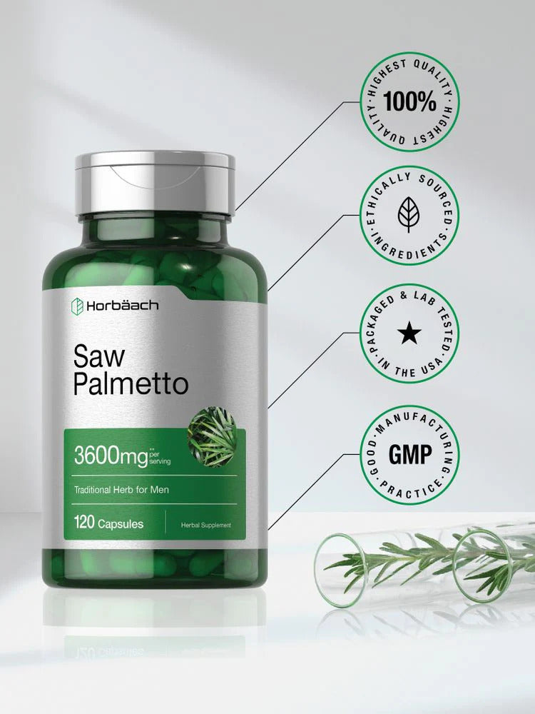 Horbaach Saw Palmetto (Cüce Palmiye) Hair Skin 3600mg | 120 Capsules - Görsel 2