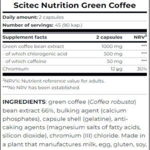 Scitec Green Coffee (Yeşil kahve çekirdeği özütü) 90 caps