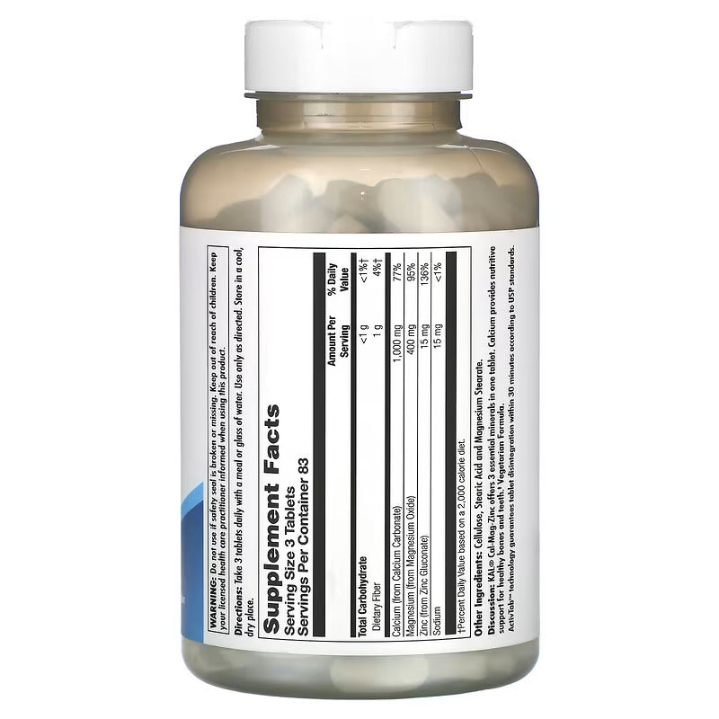 KAL Calcium Magnesium Zinc Çinko High Potency Strong Bone Health 250 Tablet