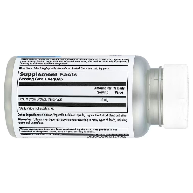 KAL Lithium Orotate 5mg General Wellness Support 60 VegCaps - Görsel 3