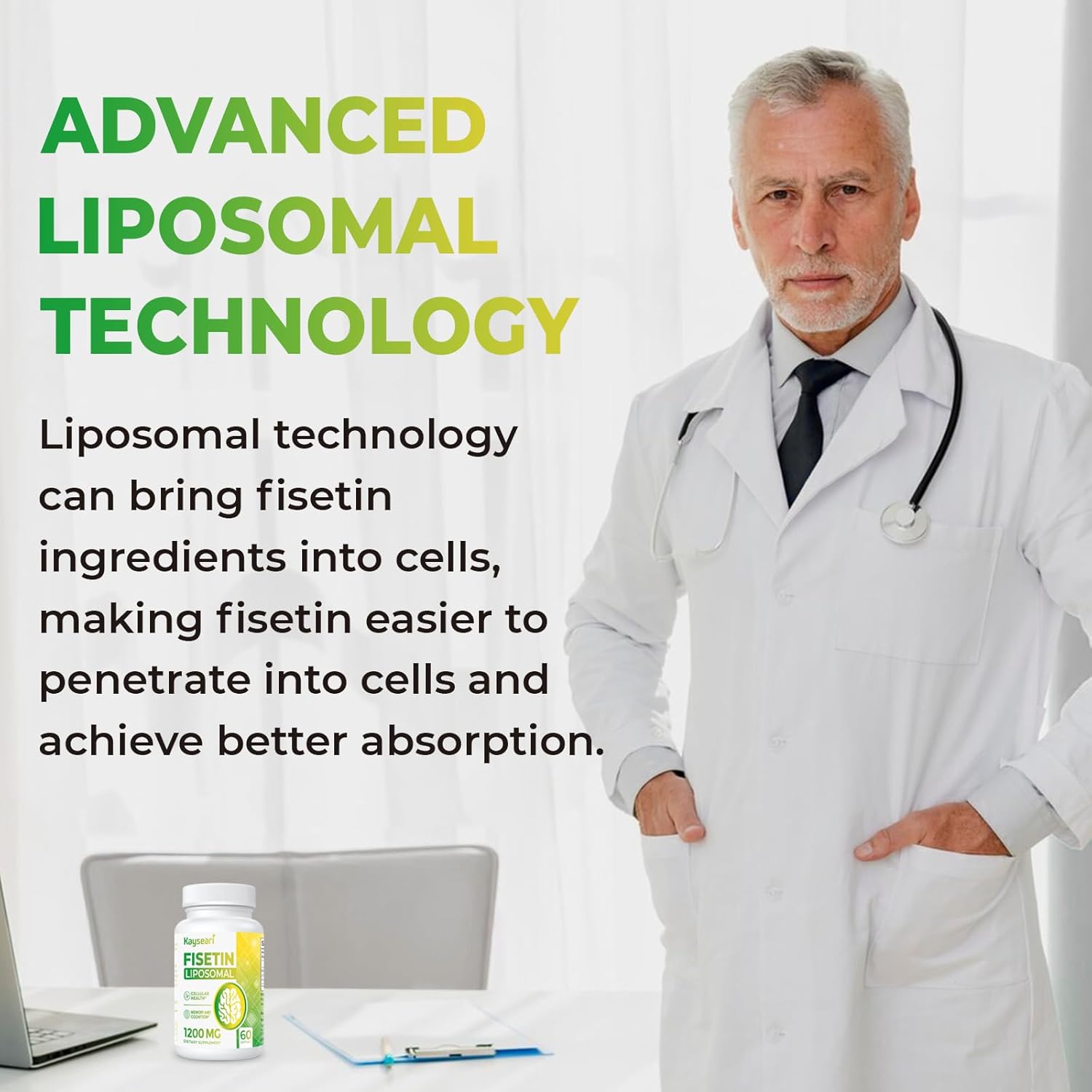 Kayseari Fisetin 1200mg Liposomal Fisetin 98% 60 Caps - Görsel 5