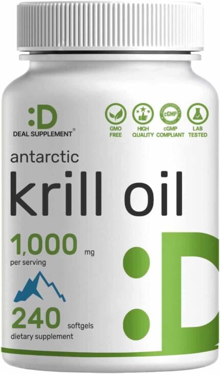 Deal Supplement Antarctic Krill Oil 1,000mg Per Serving 240 Softgels
