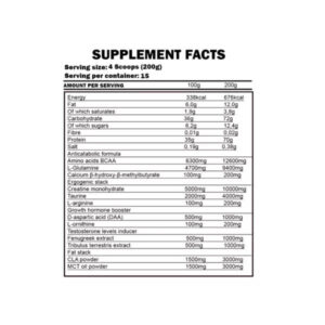 Kevin Levrone Gold Lean Mass Gainer Karbonhidrat tozu 3000g - Görsel 2