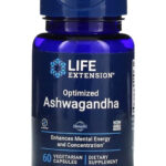 Life Extension Optimized Sensoril Ashwagandha - Healthy Stress Response Focus Memory Stress Relief - Vegetarian 60 Caps