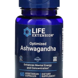 Life Extension Optimized Sensoril Ashwagandha - Healthy Stress Response Focus Memory Stress Relief  - Vegetarian 60 Caps