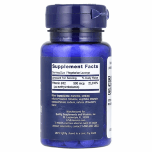 Life Extension Vitamin B12 Methylcobalamin 500 mcg 100 Vegetarian Lozenges