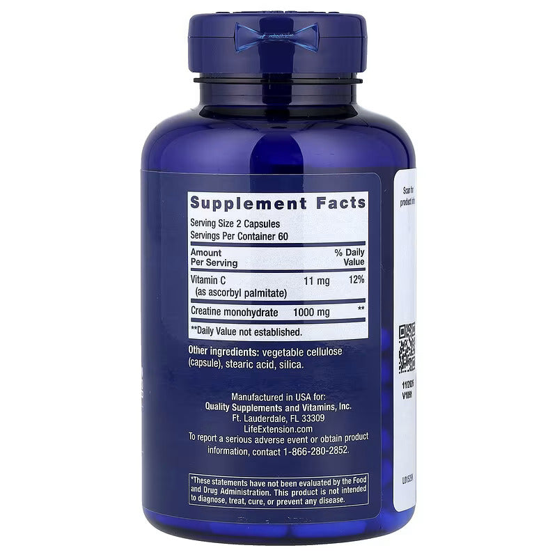 Life Extension Creatine Strength Lean Muscle 120 Caps