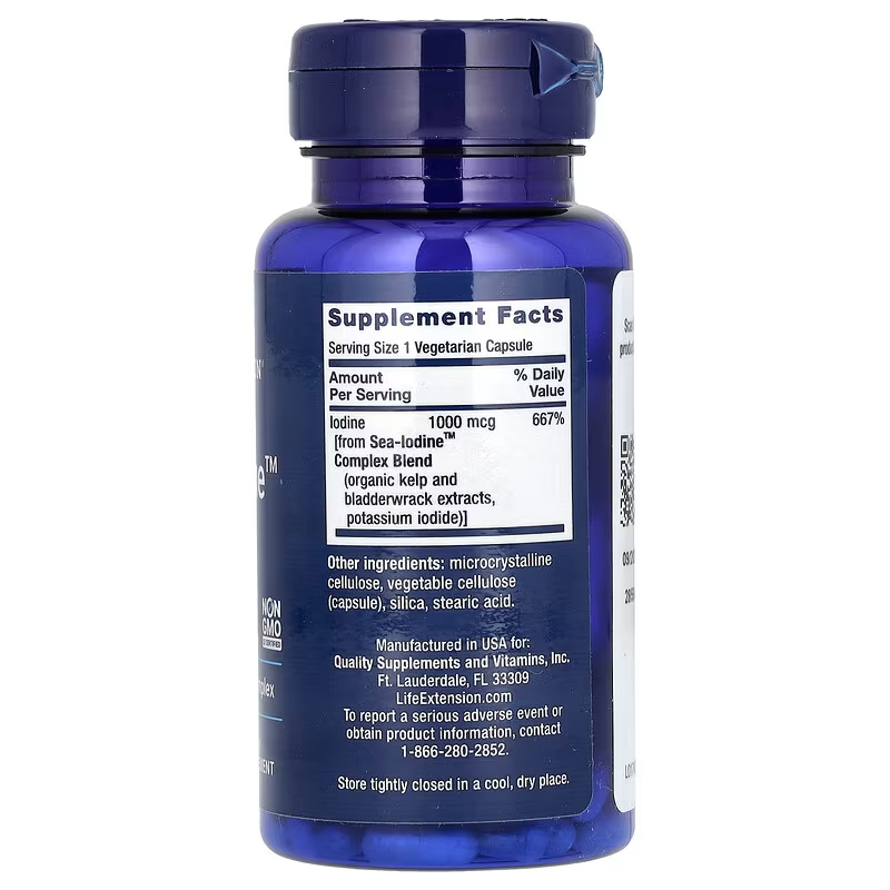 Life Extension Sea-Iodine İyot Organic Kelp Greens & Superfoods 1,000 mcg 60 Vegetarian Caps