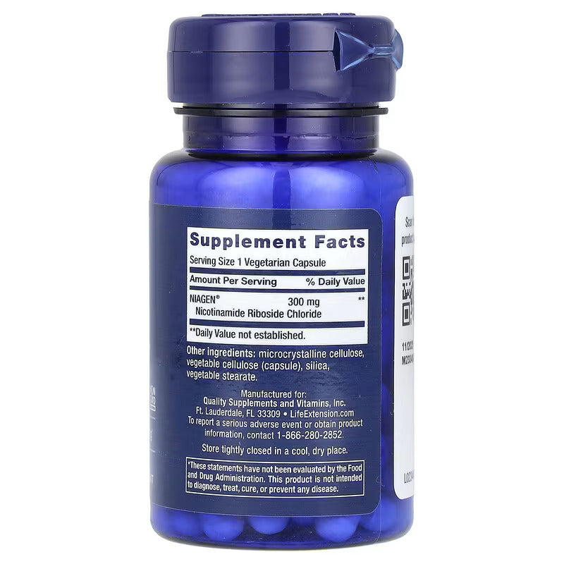 Life Extension NAD+ Niagen Cell Regenerator Brain & Cognitive 300 mg 30 Vegetarian Caps - Görsel 2