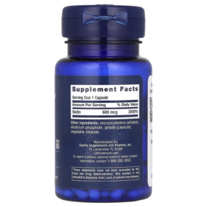 Life Extension, Biotin, 600 mcg, 100 Capsules - Görsel 2