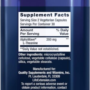 Life Extension L-Theanine 200 Mg 60 Caps
