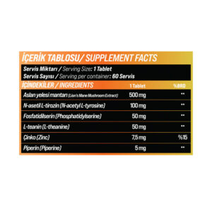 Grimsupps Lion’s mane & Theanine & Phosphatidylserine 60 Tablet