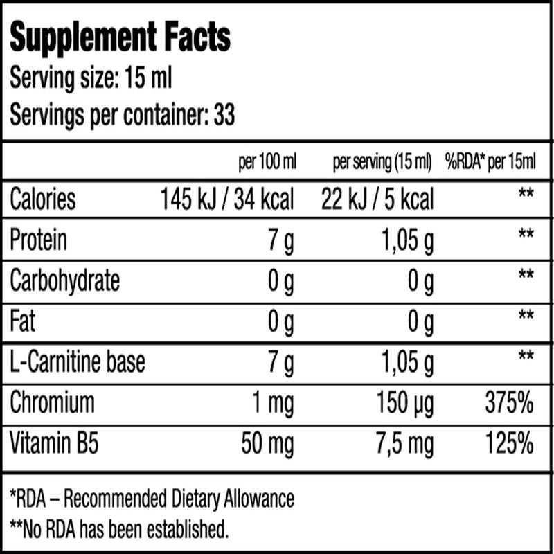Biotech USA L-Carnitine(Karnitin) + Chrome – 500 ml – 33 Servis