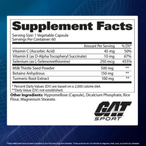 GAT Liver Cleanse Detox Vitamin Milk thistle + Selenium + Turmeric - 60 vcaps - Görsel 2