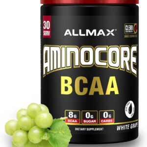 ALLMAX AMINOCORE BCAA Workout Muscle Recovery Amino Acids 30 Servis White Grape