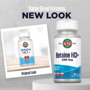 KAL Betaine HCL with Pepsin Digestive Enzymes for Gut Health 100 Tablet - Görsel 2