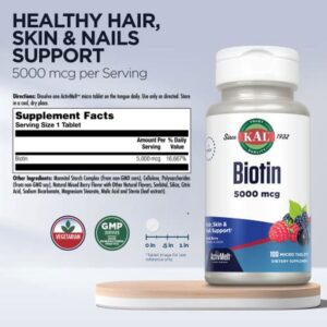 KAL, Biotin Mixed Berry 5,000 mcg 100 Micro Tablets - Görsel 2