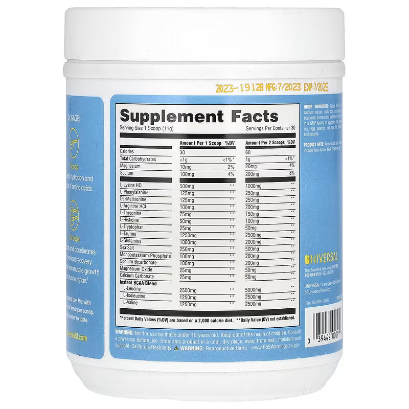 Universal Replenish & Restore Amino Electrolytes & Hydration Lysine, Glutamine, Tryptophan 330 g - Görsel 2
