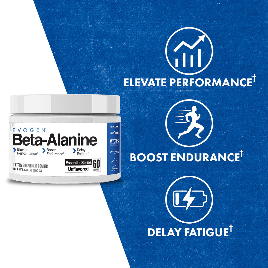 Evogen Beta Alanine Powder Performance Enhancer Boost Endurance, Delay Fatigue 60 Servis