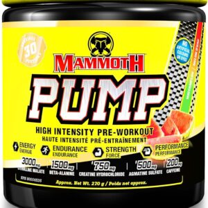 MAMMOTH PUMP PreWorkout Heightened Focus, Quick Recovery