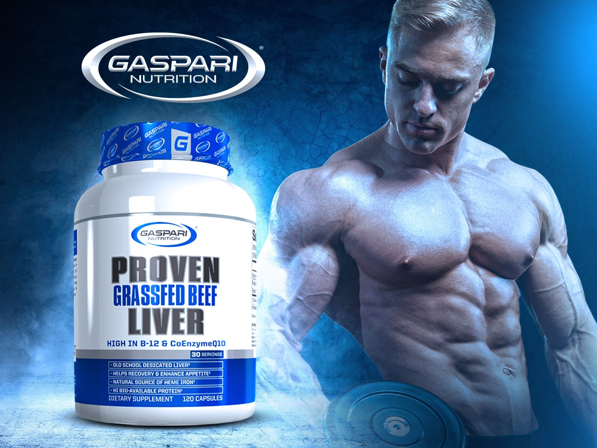 Gaspari Nutrition Proven Liver Grassfed Beef Liver Bovine 120 Caps - Görsel 2