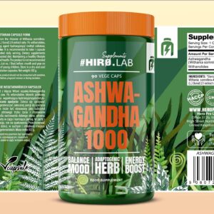 Hiro Lab Ashwagandha 1000mg Adaptogenic Stress Balance Support – 90 caps