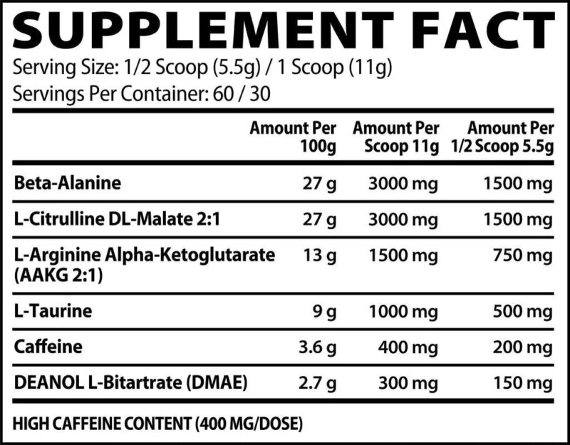 MUSCLE RULZ PRE RULZ PREWORKOUT+DMAE FOCUS - Görsel 3