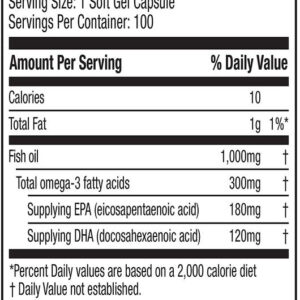 MuscleTech, Platinum %100 Omega 3 100 Jel Kapsül