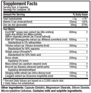 MuscleTech Test HD Elite Ksm66 Ashwagandha Tribulus+Shilajit+Boron+Maca+Grape 120 kapsül - Görsel 5