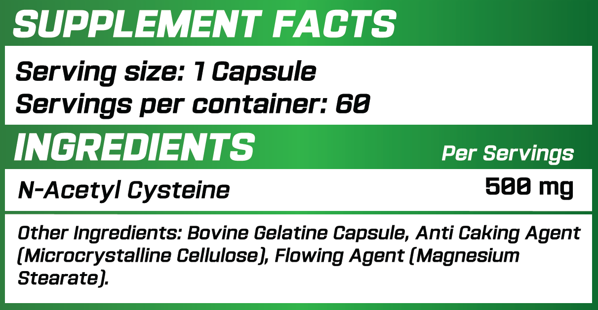 Grimlabs NAC (N-Acetyl Cysteine) 500mg 60 Caps - Görsel 2