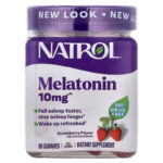 Natrol Melatonin Gummies Strawberry Fall Asleep Faster, Stay Asleep Longer 10 mg 90 Gummies