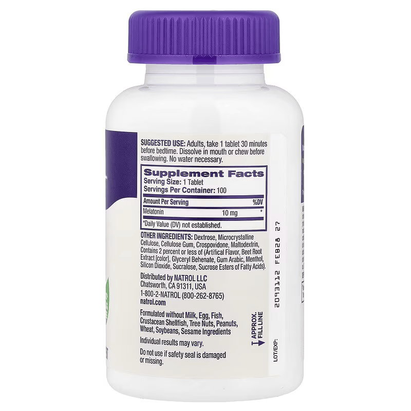 Natrol Melatonin Fast Dissolve Strawberry 10 mg 100 Chews Tablet