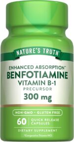 Nature's Truth Benfotiamine 300 mg 60 Kapsul Vitamin B1 Precursor Enhanced Absorption