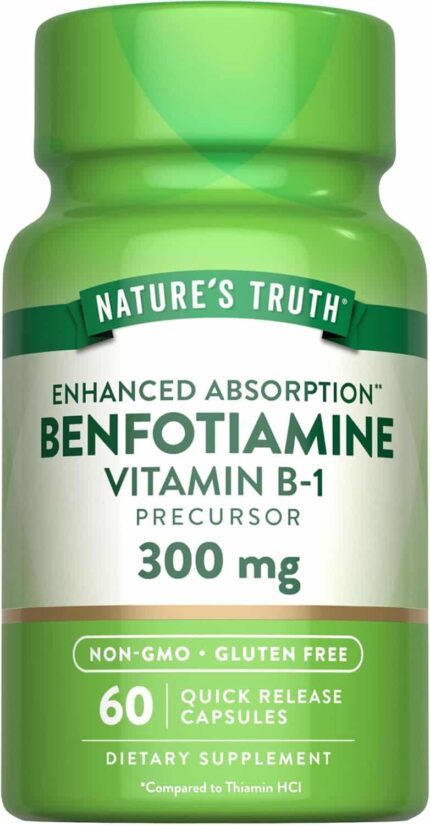 Nature's Truth Benfotiamine 300 mg 60 Kapsul Vitamin B1 Precursor Enhanced Absorption